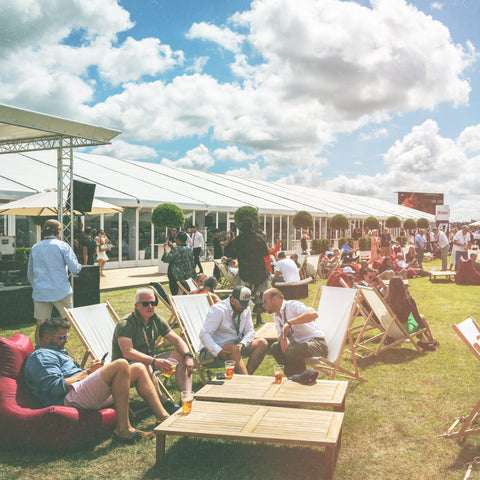 Hospitality guests on the terrace at the F1 British Grand Prix