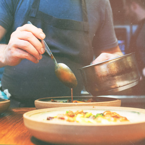 Chef prepping food at Twickenham