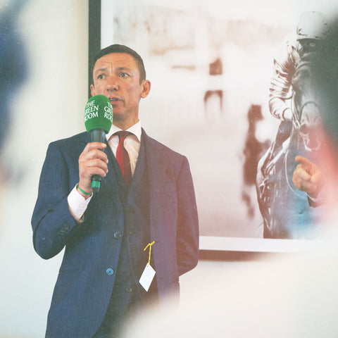 Frankie Dettori in The Green Room at the Epsom Derby