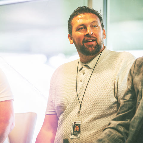 Steve Harmison in The Green Room at The KIA Oval