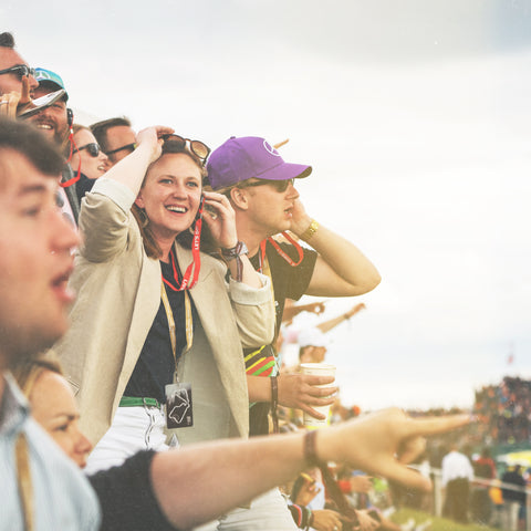 Hospitality guests watching the F1 British Grand Prix