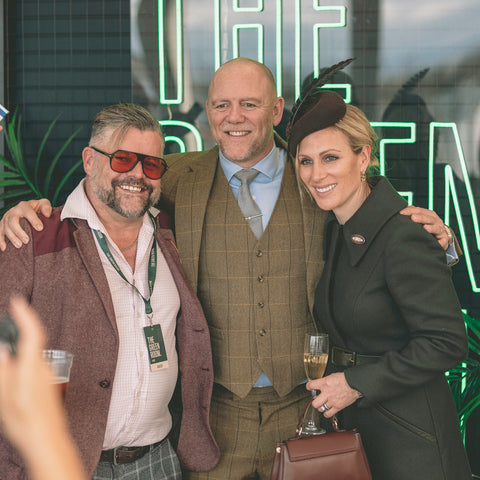 Mike and Zara Tindall in The Green Room at Cheltenham